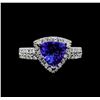 Image 2 : 1.90 ctw Tanzanite and Diamond Ring - 14KT White Gold