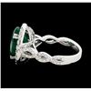 Image 3 : 5.68 ctw Emerald and Diamond Ring - 14KT White Gold