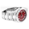 Image 3 : Rolex Mens SS 41MM Red Roman Diamond Datejust 2 Oyster Band Wristwatch With Box