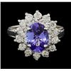 Image 2 : 2.17 ctw Tanzanite and Diamond Ring - 14KT White Gold