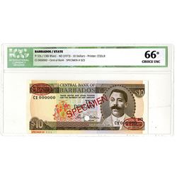 Central Bank of Barbados. ND (1973). Specimen Banknote.