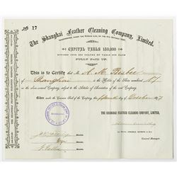 Shanghai Feather Cleaning Co., Ltd. 1897 Stock Certificate