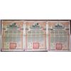 Image 1 : Chinese Government 5% Reorganisation Gold Loan of 1913 I/U Bond Trio by Banque De L'Indo-Chine.