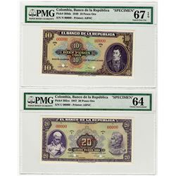 Banco de la Republica. 1947-1949. Specimen Banknote.