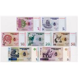 Banque Centrale Du Congo, 1997 Specimen Set of 7 Notes.