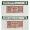 Image 1 : Banca d'Italia. 1944. Pair of Issued Banknotes.