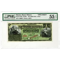 Banco Minero. ND (1888-1914). Specimen Banknote.