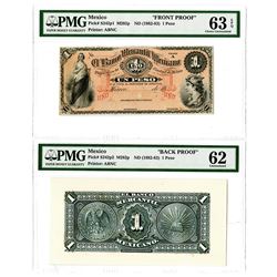 Banco Mercantil Mexicano, ND (1882-83) Face & Back Proof Pair