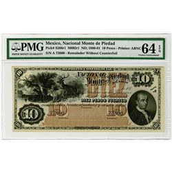 Nacional Monte de Piedad. 1880-1881. Remainder Banknote.