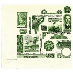 American Bank Note Co., ca. 1980s, Intaglio Die Proof Impressions on Sheet