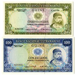 Banco Nacional Ultramarino, Guine, 1971 Banknote Pair.
