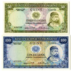 Banco Nacional Ultramarino, Guine, 1971 Banknote Pair.