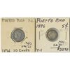 Image 1 : Puerto Rico, 1896, Lot of 2 Silver Alfonso XIII Decimal Coins.