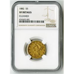 U.S. $5 Liberty Gold. 1882 Liberty Head Half Eagle. XF Details, Cleaned (NGC).