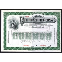 Electric Vehicle Co. 1904 Specimen Share Certificate