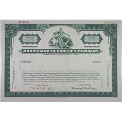 Christiana Securities Co., 1950-1960s Specimen Stock Certificate