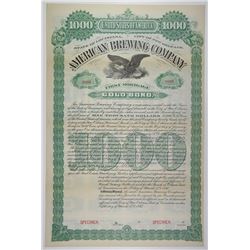 American Brewing Co., 1895 Specimen Bond.