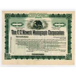 F.C. Newell Mutograph Co., 1900-1909 Specimen Stock certificate.