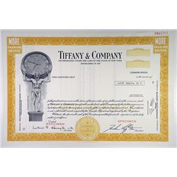 Tiffany & Co., 1970s Specimen Stock Certificate