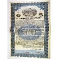 H.J. Heinz Company, 1920 Specimen Bond