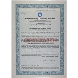 Nippon Mining Co, Ltd., 1984 Specimen Stock Certificate