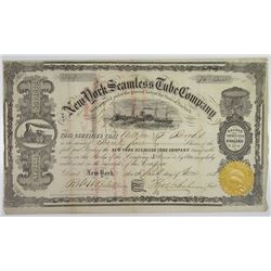 New York Seamless Tube Co., 1858 I/U Stock Certificate.