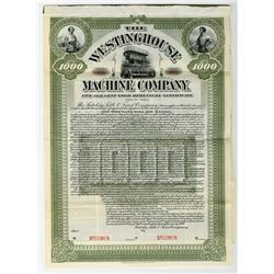 Westinghouse Machine Co., 1900 Specimen Bond