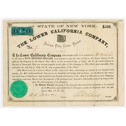 Lower California Company, 1868, 7% Bond Signed by Richard Schell as President