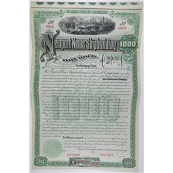 Newport News Shipbuilding and Dry Dock Co. 1890 Specimen Bond