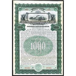 San Francisco, Oakland and San Jose Railway 1906 Specimen Bond.