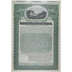 Yosemite Valley Railroad Co. 1906, Historic Specimen 1st Mortgage 5% Gold bond.