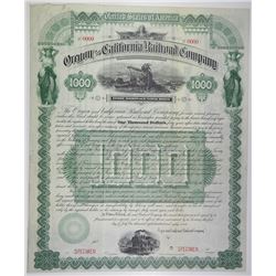 Oregon and California Railroad Co., 1887 Specimen Gold Coupon Bond