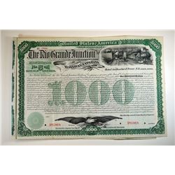 Rio Grande Junction Railway Co., 1889 Specimen Bond.
