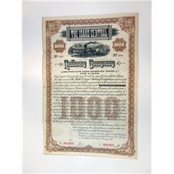 Idaho Central Railway Co., 1887 Specimen Bond