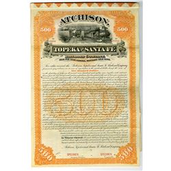 Atchison, Topeka and Santa Fe Railroad Co. 1889 $500 Specimen Bond