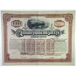 Atchison, Topeka and Santa Fe Railroad Co. 1889 Specimen Bond Rarity