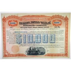 Atchison, Topeka and Santa Fe Railroad Co. 1892 Unique Specimen Registered Bond Rarity