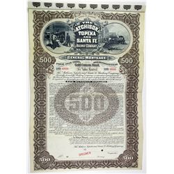 Atchison, Topeka and Santa Fe Railway Co. 1895 Specimen Bond