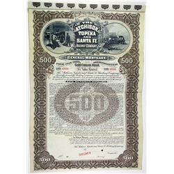 Atchison, Topeka and Santa Fe Railway Co. 1895 Specimen Bond