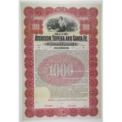 Atchison, Topeka and Santa Fe Railway Co. 1902 Specimen Bond