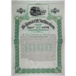 Kansas City Northwestern Railroad Co., 1894 Specimen Bond