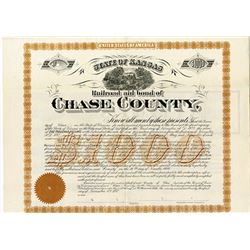 Railroad Aid Bond of Chase County. 1892 Specimen Bond.