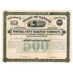 Topeka City Railway Co., 1881, $500 Specimen Gold Bond.