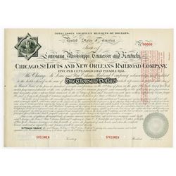 Chicago, St. Louis and New Orleans Railroad Co., 1881 Specimen Bond