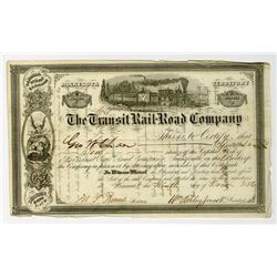 Transit Rail Road Co. 1856 I/U Stock Certificate