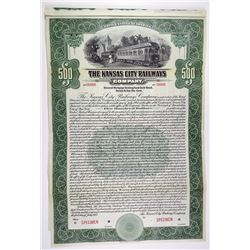 Kansas City Railways Co. 1915 $500 2nd Mortgage Specimen Bond