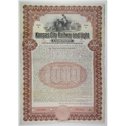 Kansas City Railway and Light Co. 1907 Specimen Bond