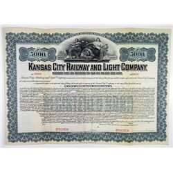 Kansas City Railway and Light Co. 1903 Specimen Bond