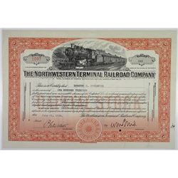 Northwestern Terminal Railroad Co. 1936 I/U Stock Certificate.