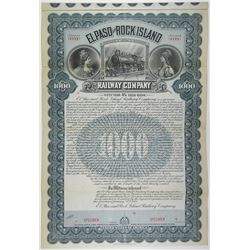 El Paso and Rock Island Railway Co., 1901 Specimen Bond Rarity.